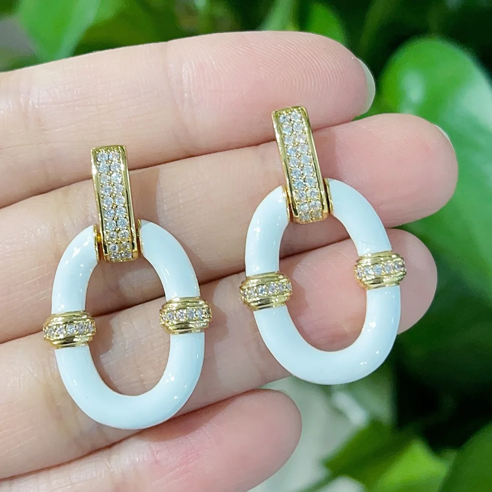 

Missvikki New Design Fashion Cute Trendy Earrings For Women Wedding Cubic Zircon Crystal CZ Dubai Bridal Earring Fashion Jewelry