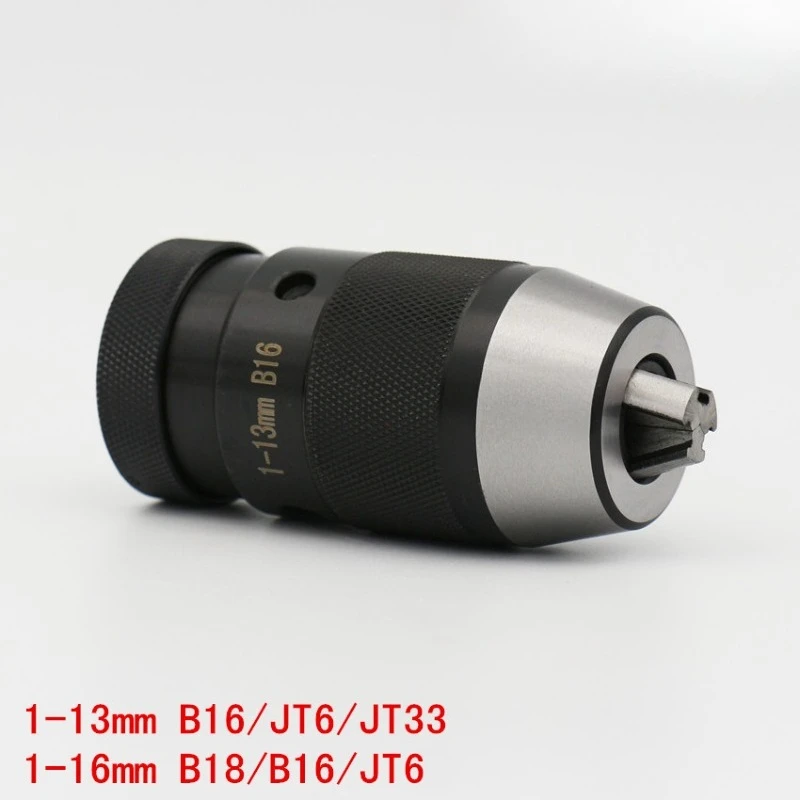 Self‑Tightening Keyless‑Drill‑Chuck 1‑13mm 1‑16mm B16 B18 JT33 JT6 Drilling‑Machine Hardware Clamping Tool Accessory
