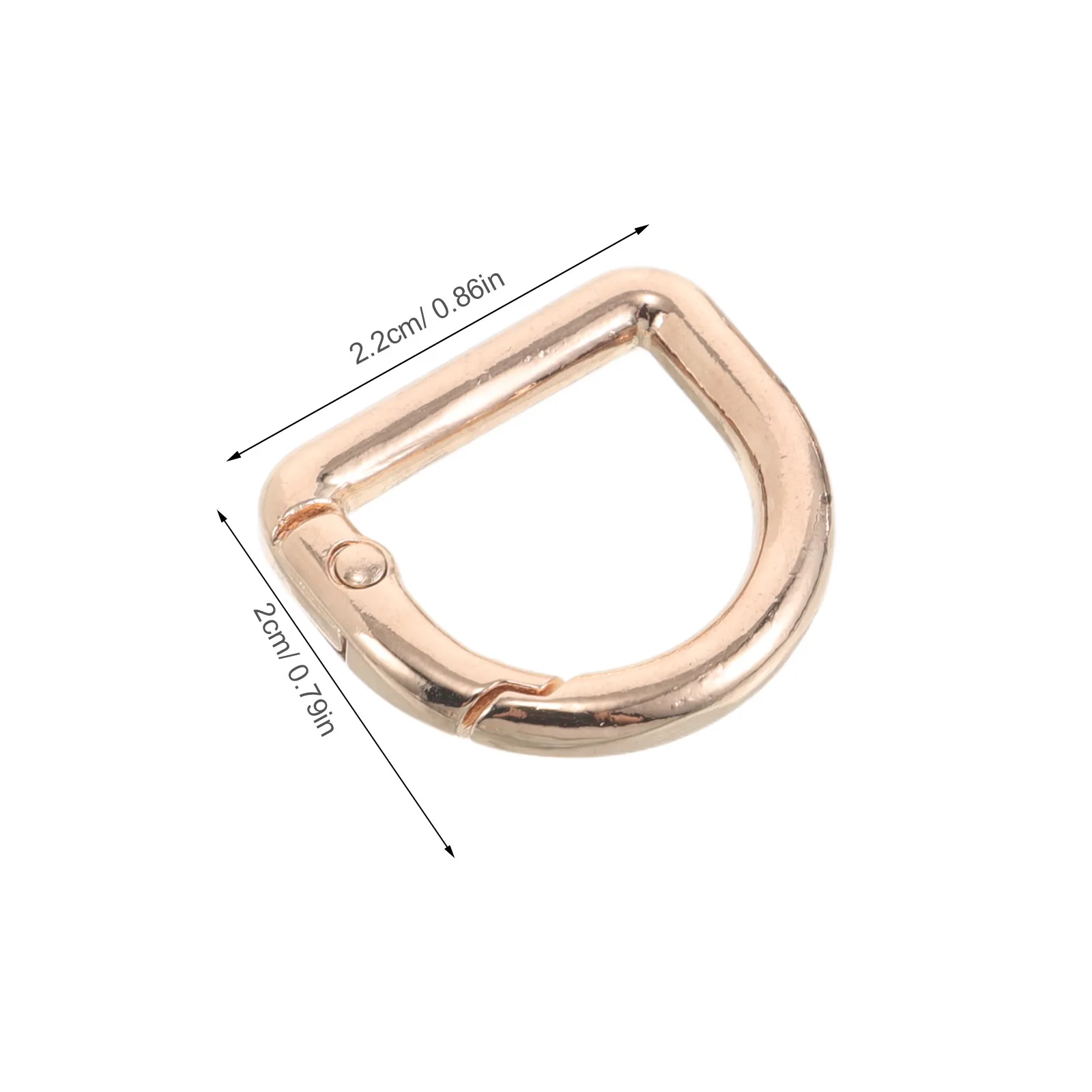 12pcs Metal D-Ring Buckles with Spring Clip, Semicircle Side-Opening for Purse, Bag & DIY Craft Projects