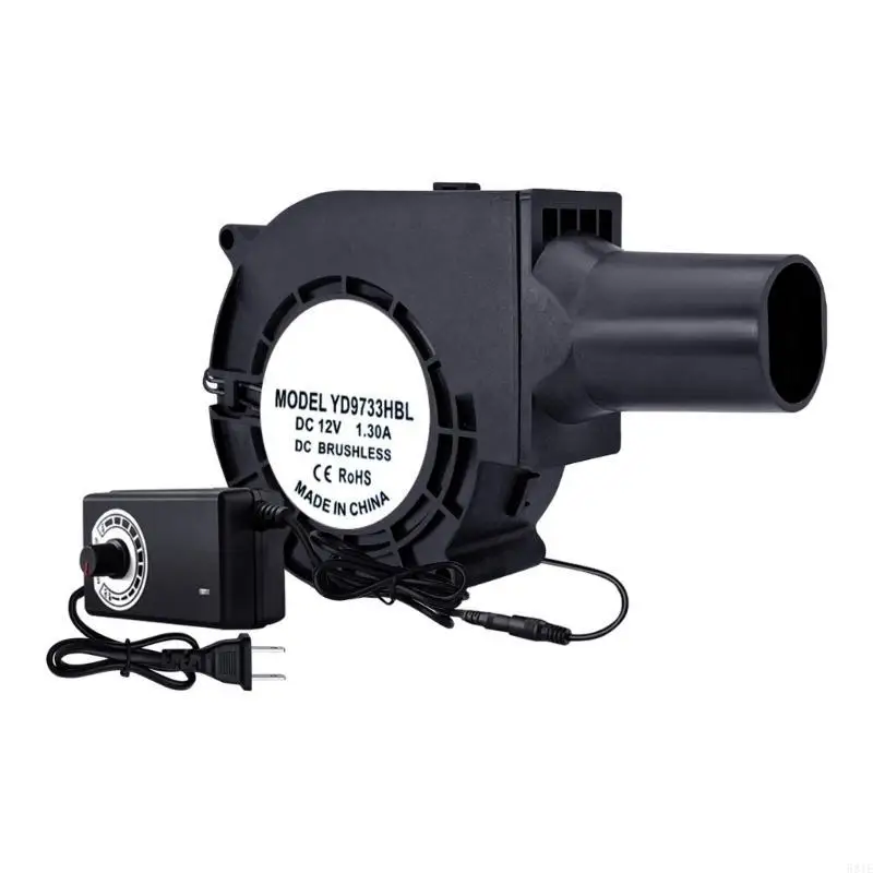 581E متغيرة السرعة 12 فولت مروحة الطرد المركزي 9733 مروحة منفاخ لإشعال الفحم السريع في الهواء الطلق الطبخ السريع بادئ من الفحم #5