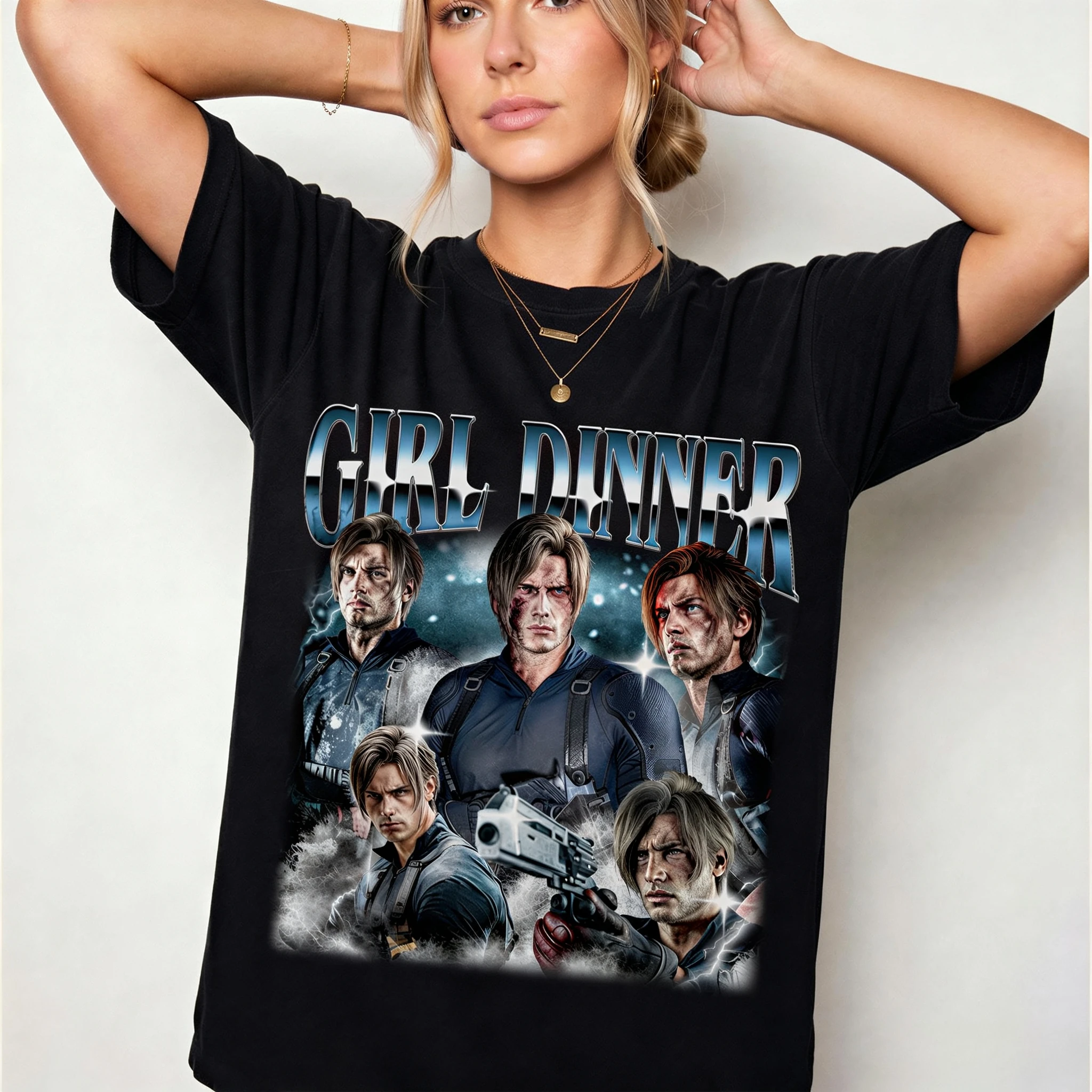 Leon Kennedy Resident Evil Gamer Graphic Tee Requiem RE9 Fan Gift T-shirt Men's and Women's T Shirt Summer Y2K Streetwear