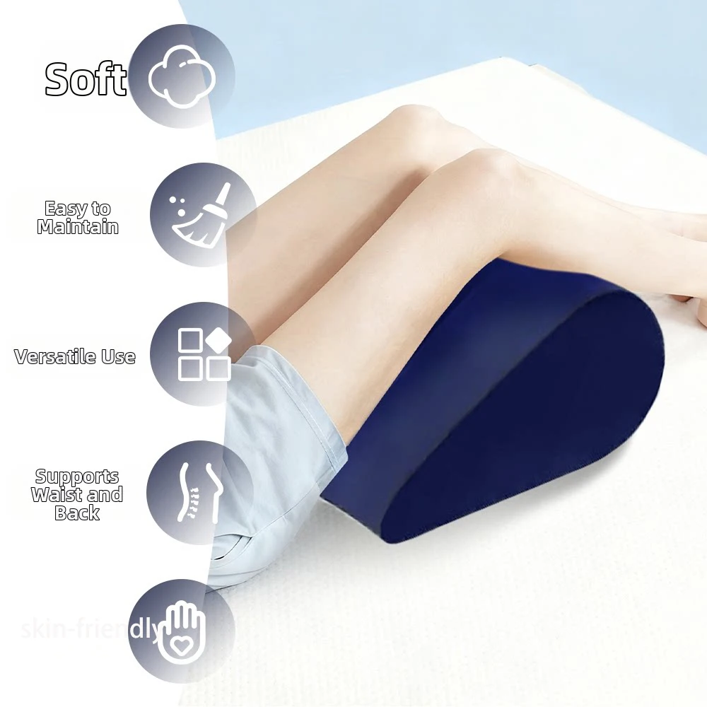 Inflatable Triangle Wedge Pillow Press to Inflate Portable Lumbar Back Leg Support Cushion for Travel Camping Home Office image 2
