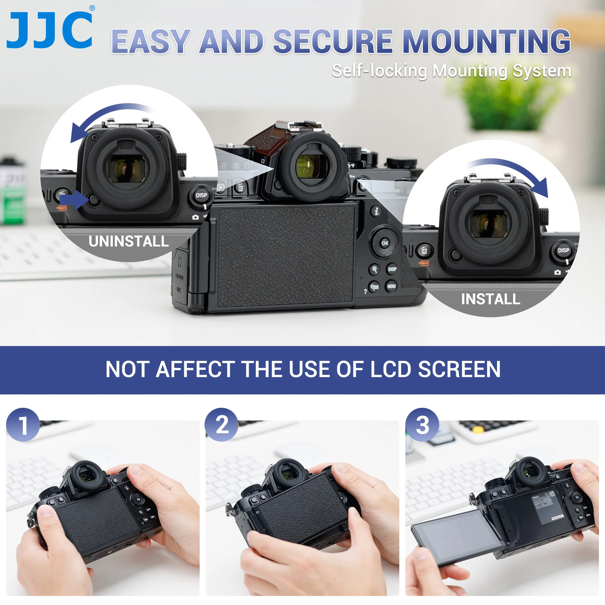 JJC Soft Silicon Round Eyecup Viewfinder Eyeshade for Nikon Z9, Z8, and ZF Mirrorless Cameras Replaces Nikon DK-33 eyecup