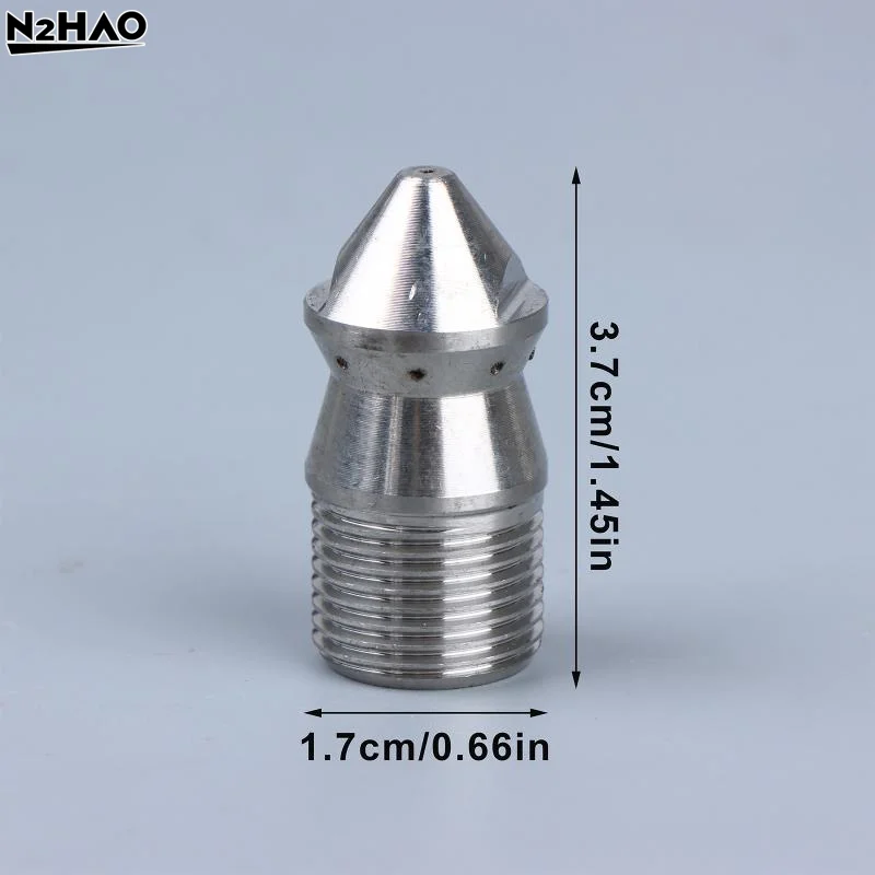1/2/3PCS Silver Rear Hole Cleaning Nozzle, Pressure Washer, Drain Sewer, Pipe Spray Nozzle, Rotary Clearning Nozzle, 3/8 