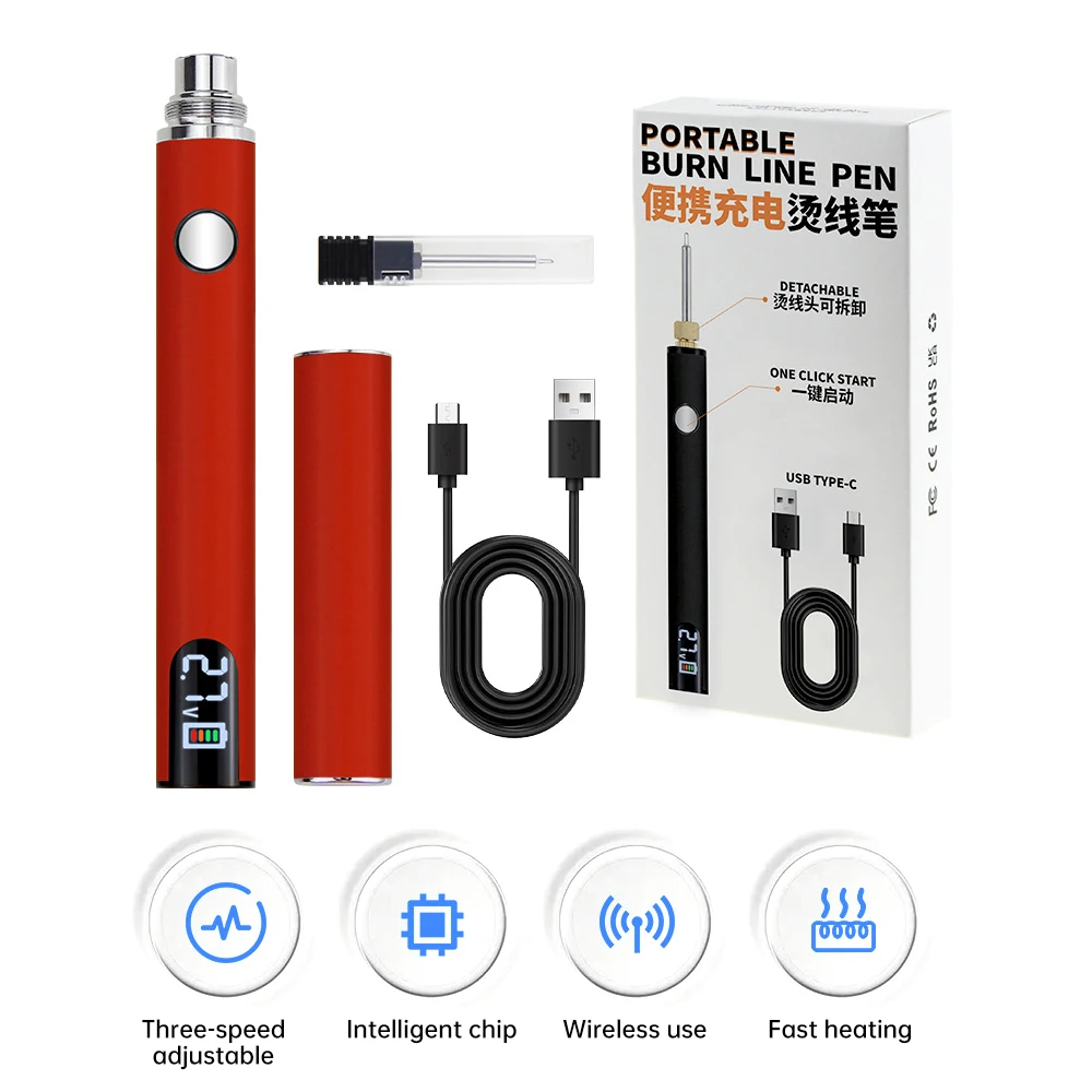 510 Thread Mini Soldering Iron Kit 3 Gear Adjustable Voltage 650mAh Battery Cart Pen Electronic Welding Repair Tools Pen