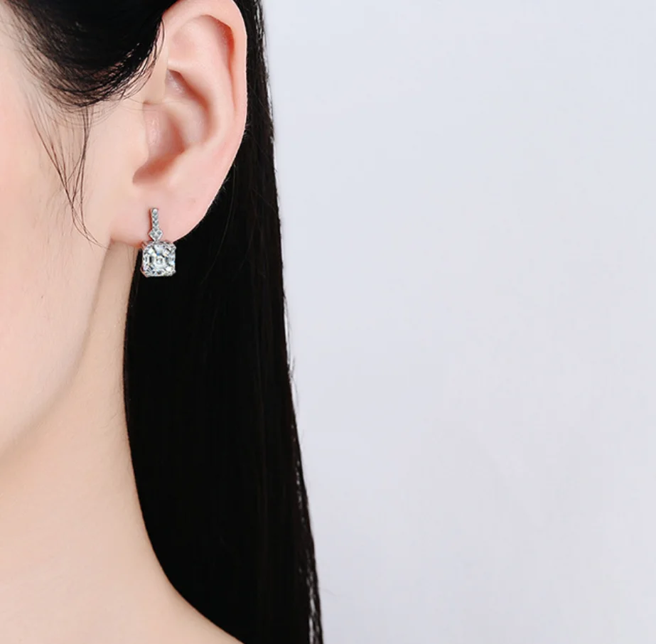 Neue Ohrringe aus 925er-Sterlingsilber, Moissanit für Damen, exquisiter Luxus-Hochzeits-Verlobungsschmuck, modische Geschenke, hohe Qualität – Detail 4