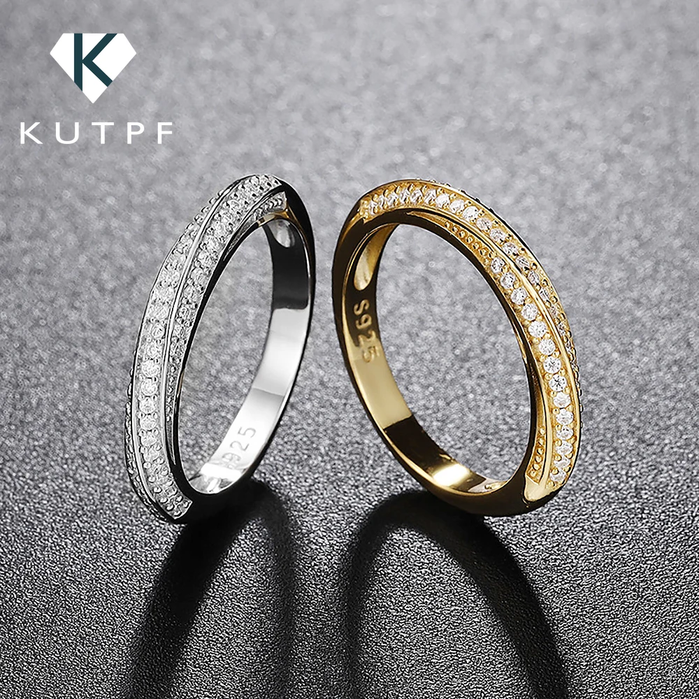 

KUTPF Moissanite Diamond Engagement Rings 100% 925 Sterling Silver Mobius Wedding Band Promise Ring for Women Men Fine Jewelry