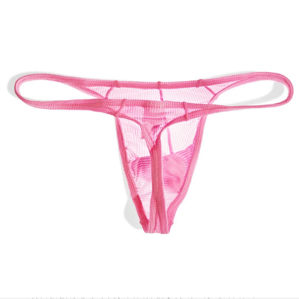 

Мужское нижнее белье из прозрачной сетки из ледяного шелка с низкой талией и U-образным выпуклым выпуклым мешочком, однотонная дышащая ткань