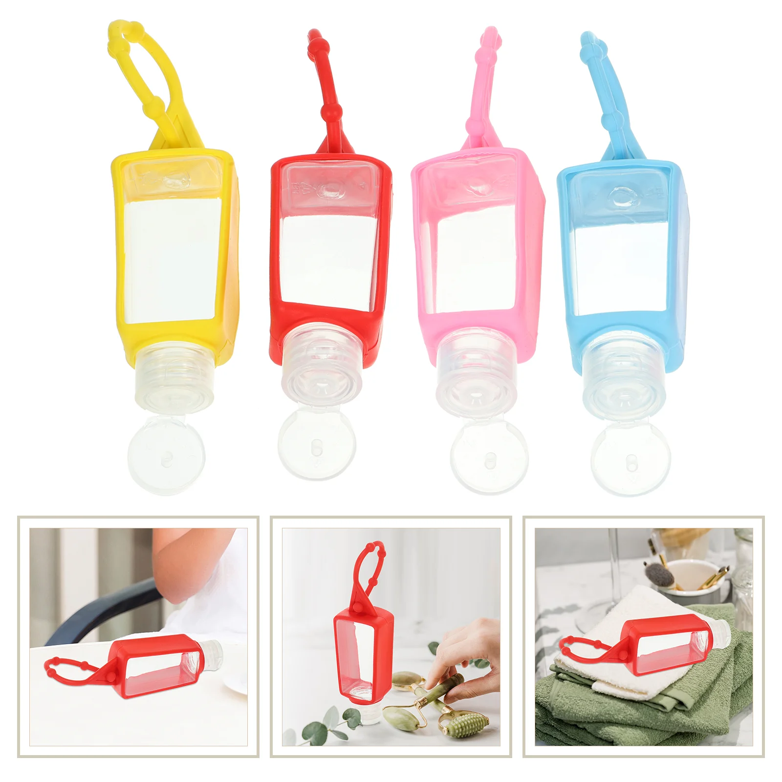 Liquid Hand Soap Silicone Bottle Key Chain Storage Container Child Lotion Pump Dispenser Squeeze Bottles