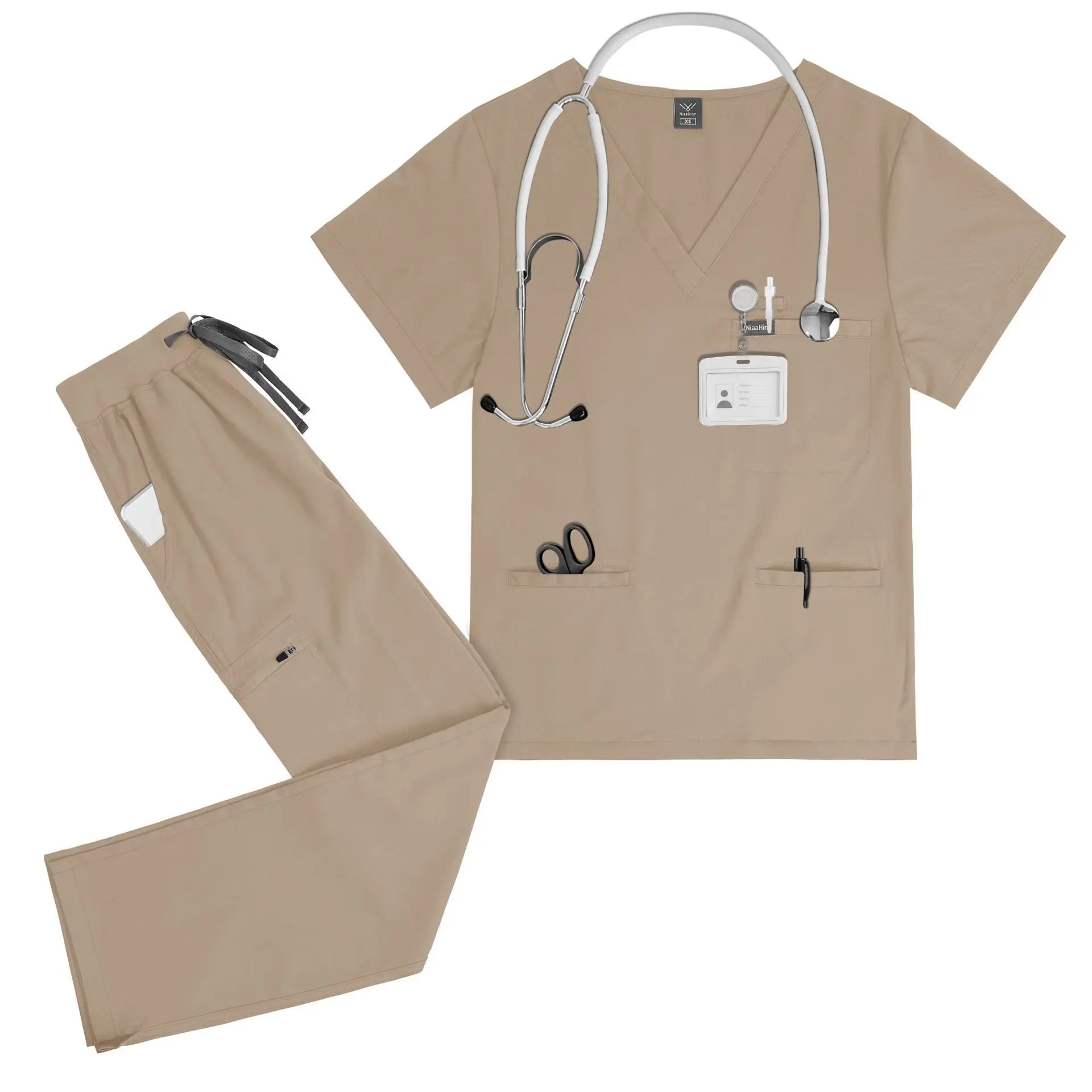SPA Bath Center Hospital Clinic Dental Front Desk Doctor Nurse Uniform New Solid Color High Quality