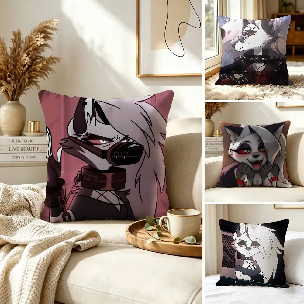 H-Helluva Boss Loona Hellhound Teen Demon Pillow Case for Sofa Living Room Home office Decor Protective Cover