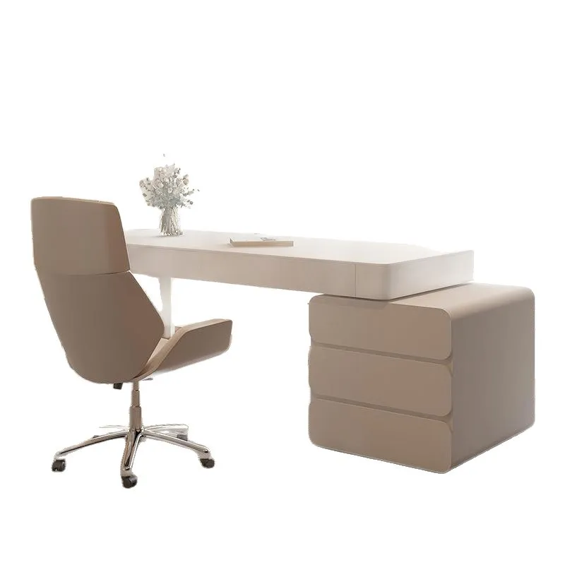 Cream style desk, pure white minimalist household writing desk, beauty salon medical and aesthetic consultation table