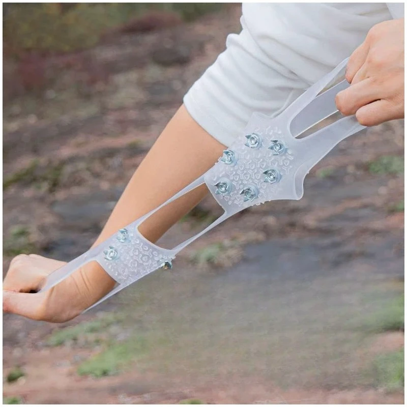 10 مقابض جر الثلج ذات المسامير الفولاذية، الأشرطة الجليدية المضادة للانزلاق للمشي لمسافات طويلة، المشي على الجليد والثلج، معدات آمنة للشتاء في الهواء الطلق #3