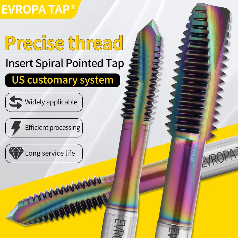 

EVROPA TAP HSSE-M35 JIS Стандартный метчик со спиральной вставкой STI ST UNC 4-40 6-32 10-24 1/4 UNF 10-32 Метчики с машинной резьбой