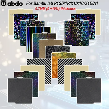 Bambu Lab 빌드 플레이트 Pei 시트 스프링 강판 257x257mm PEO PET PEY H1H Bambulabs A1 용 대나무 X1C P1s 용 부드러운 PEI