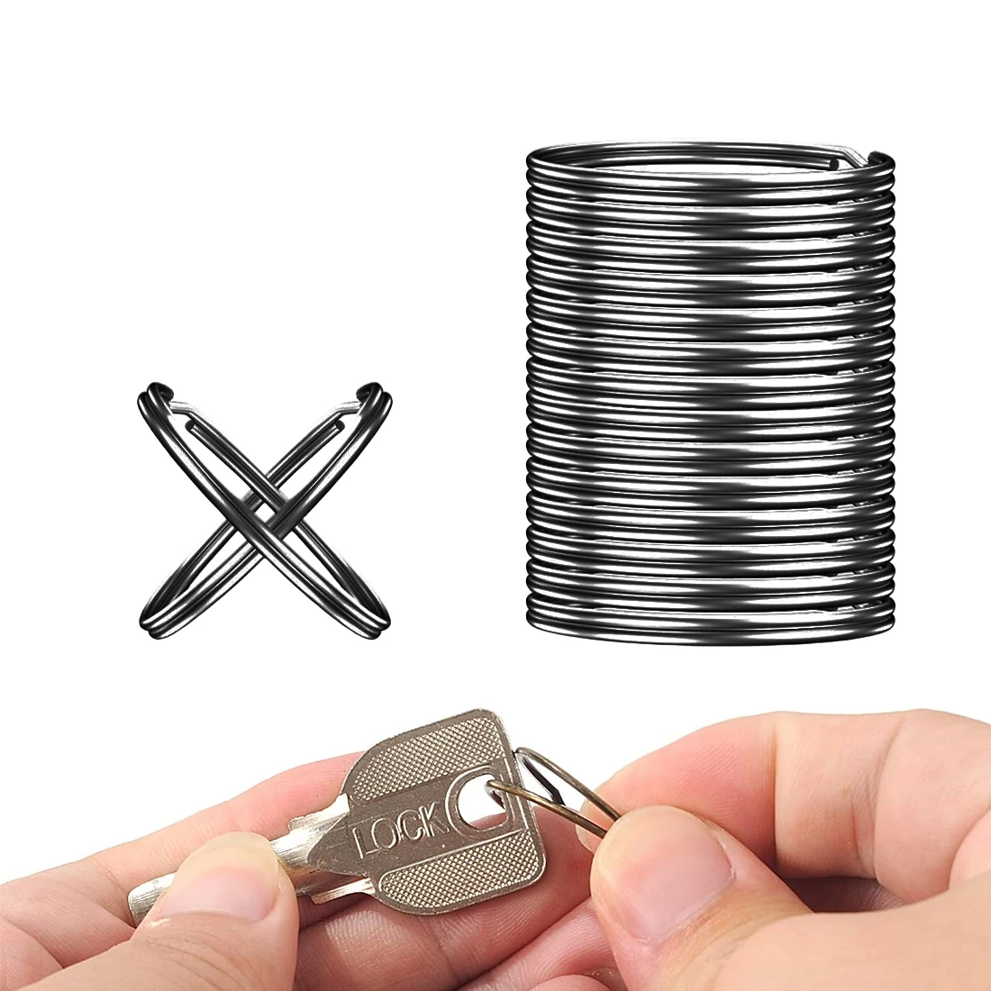 10/20/60/100Pcs Metalen Sleutelhanger Afneembare Split Sleutelhanger Voor Thuis, Auto, Kantoor Sleutel Accessoires Diy Craft Maken Kit (25Mm)