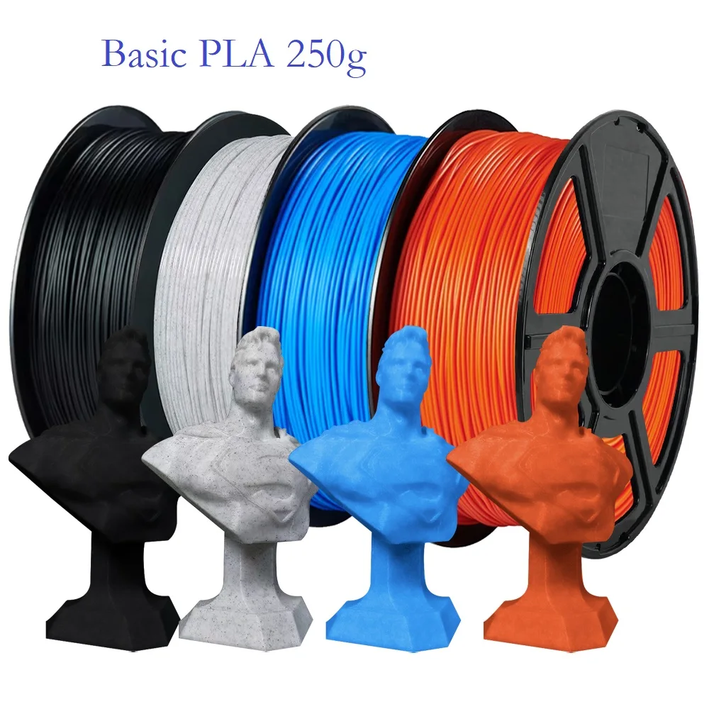 250g Basic PLA Filament 1.75mm FDM 3D Printer Filament Marble Black White Red High Speed 3D Printing Plastic Material