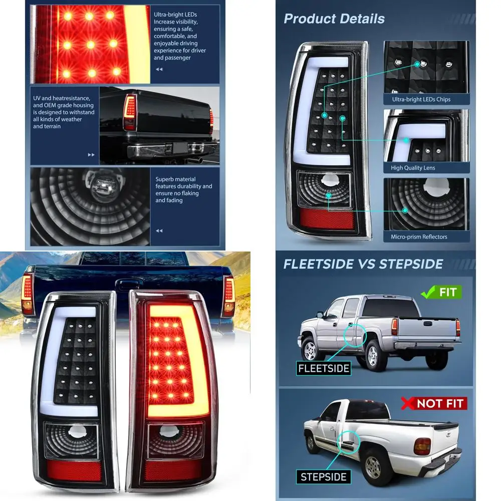 

Upgraded LED Tail Lights for 2003-2007 Chevy Silverado 1500/HD/2500/HD/3500, Classic Incandescent to LED Conversion
