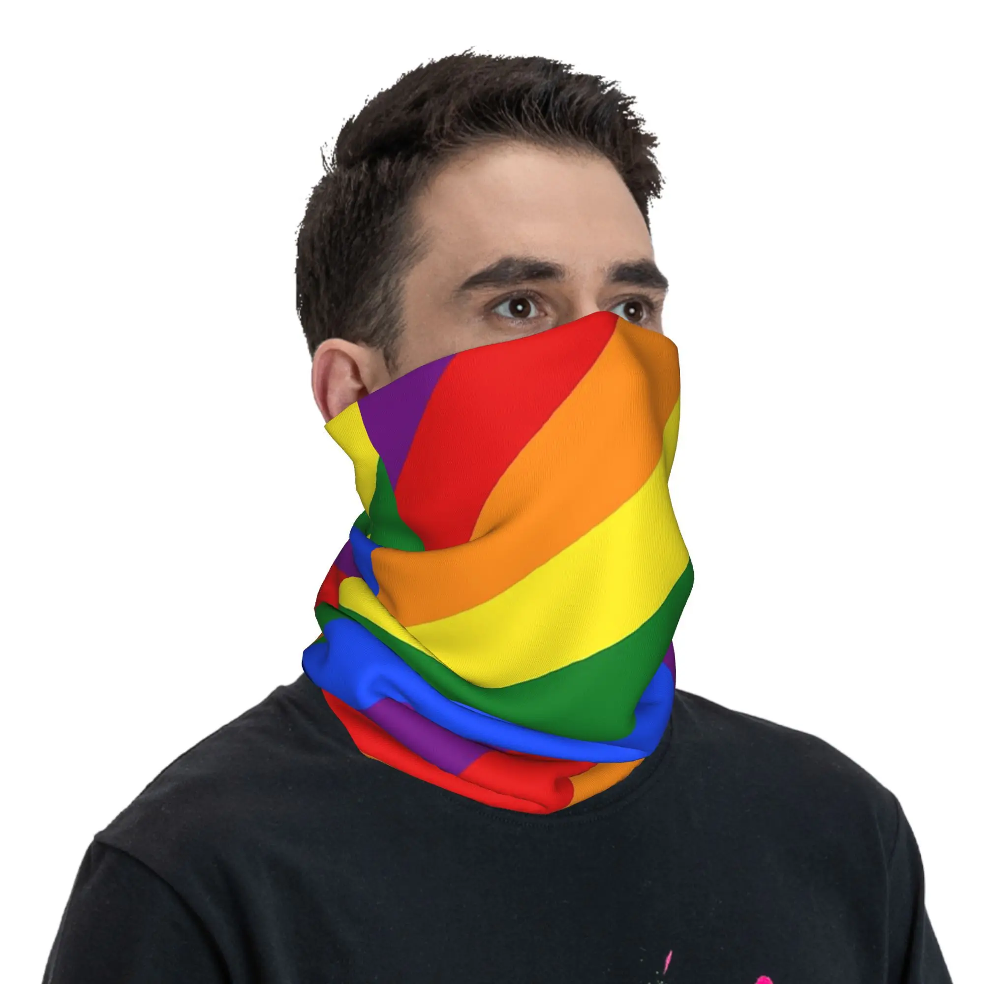 Gay Pride Flag Bandana Neck Cover Printed Wrap Scarf Multi-use Face Mask Cycling For Men Women Adult Windproof