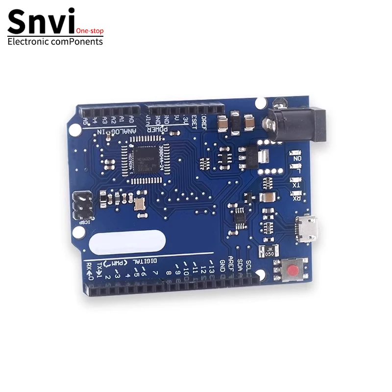 Snvi Placa de desarrollo Leonardo R3, microcontrolador Atmega32u4 con Cable USB, Compatible con arduino, Kit de Inicio DIY