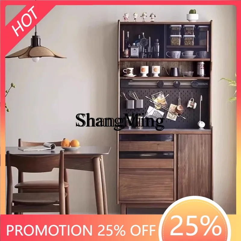 

CL wood retro dining side cabinet small apartment household wine cabinet living room multi-functional tea locker