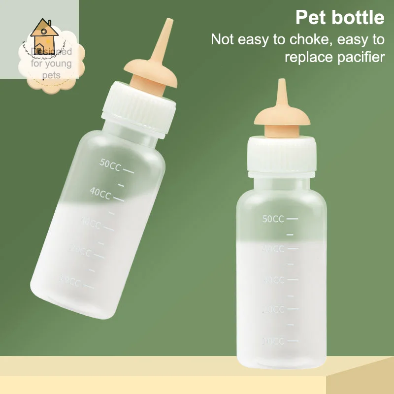 

Pet Kitten Feeding Bottle Nipple Feeder Can Squeeze Liquid Milk Nursing Bottle For Newborn Dogs Puppies Rabbits Hamster Cat