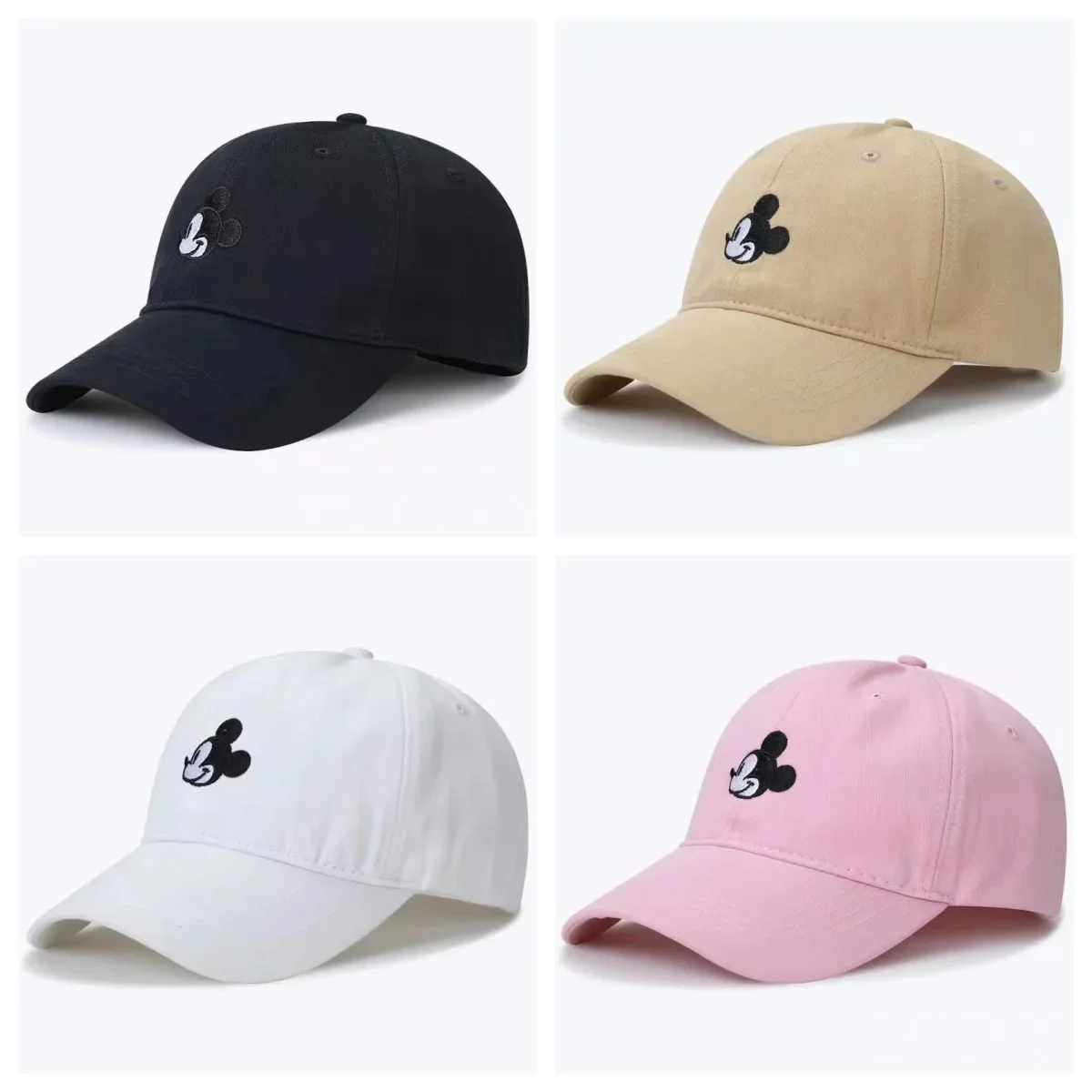 Boné Snapback Mickey dos desenhos animados para homens e mulheres, boné de beisebol de algodão, chapéu Hip Hop Dad ajustável, garros ósseos de alta