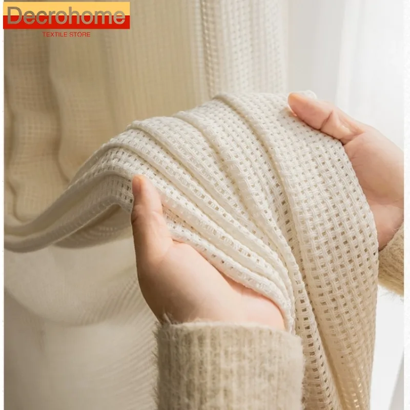 

Japanese Gauze Curtain Log Style Cotton Linen Window Curtains for Living Room Bedroom Dining Custom Size Modem Simple Decor