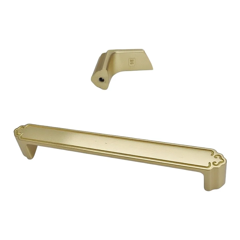 Brushed Gold Drawer For Pulls 2 Pack Zinc Alloy 128mm 5 Inch Hole Center for Kitchen Cupboards Dressers and Wardrobe Doors