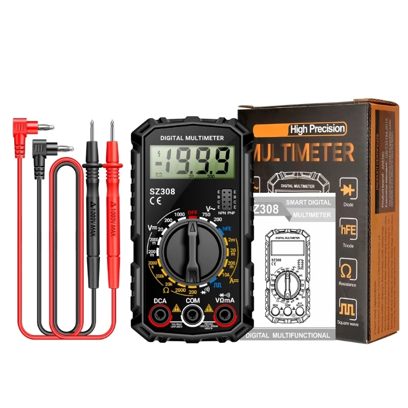 Multimeter Tester for Voltage Resistance Diode Test Battery Operated(NOT Included)