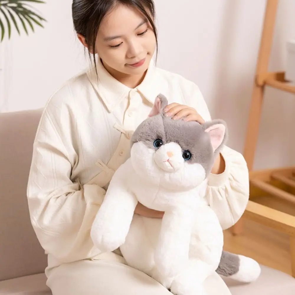 50 سنتيمتر حجم تقليد الكذب القط ألعاب من القطيفة شعر الملمس مادة لينة واقعية القط ألعاب من نسيج مخملي لطيف محاكاة تصميم واقعي