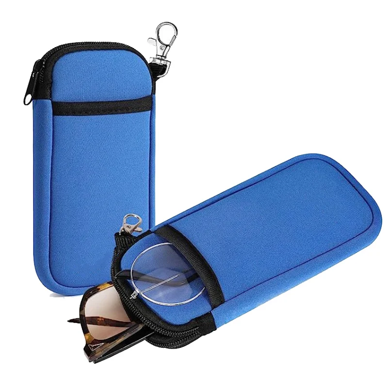 Zipper Closure Anti-Fall Cell Phone Pouch With Buckle High Quality Neoprene Ultra Thin Multifunctional Storage Bag For Eyeglass