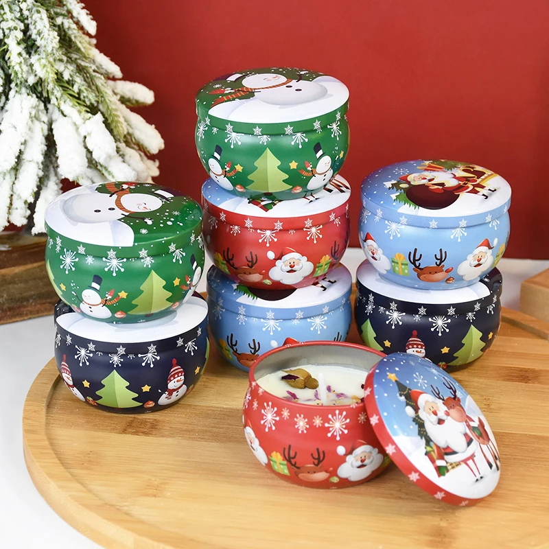 1pc Christmas Scented Candles Jar Vintage Flower Candle Jars Soy Wax Fragrance Candle Wedding Birthday Xmas Party Home Decorting