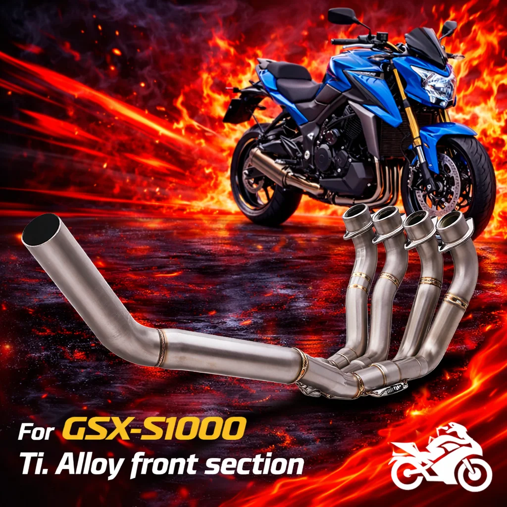 

GSX-S1000 2017-2023 Titanium Alloy Front Section Exhaust System Modified Full Titanium Mid Pipe Muffler Upgrade Performance