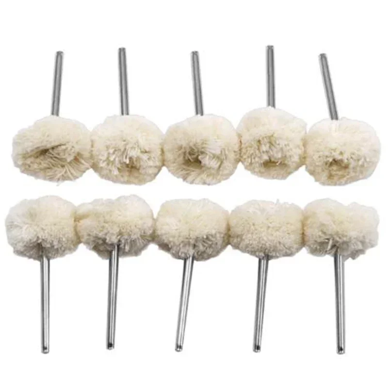 Eeatop 10pcs 1 Inch Wool Polishing Brush Dremel Accessories Grinding Buffing Pads Wheel Grinder Head Drill Rotary Tool Accessori