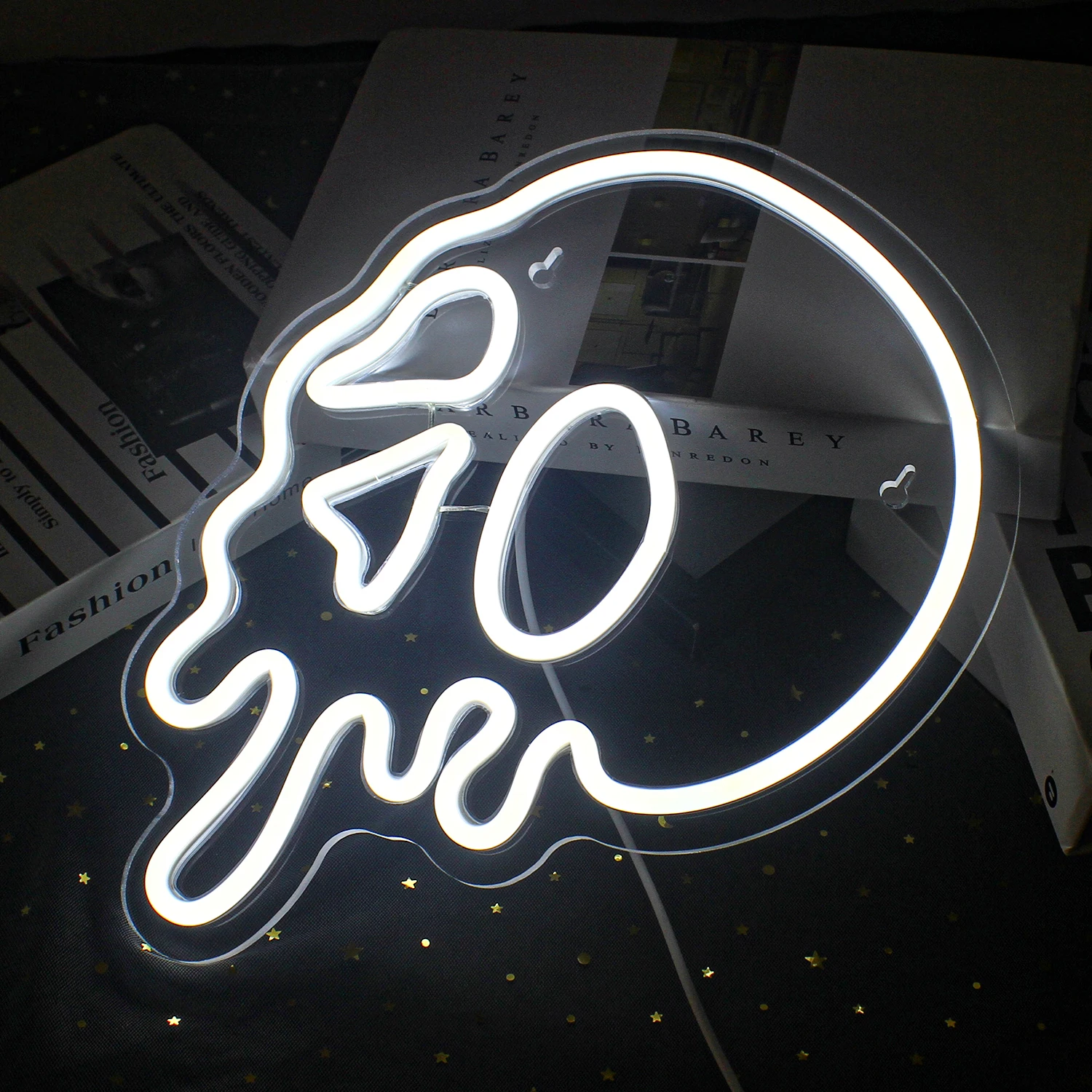 Imagem -03 - Derreter Crânio Neon Signs For Wall Decor White Led Lights Halloween Room Decoration Esqueleto Sign Lamp Festa Casa Quarto Bar