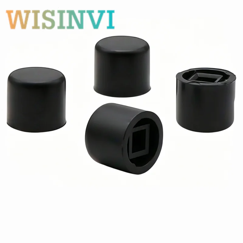 20pcs Plastic Round Tactile Switch Cap 10*9mm Square Hole 3.2mm Push Button Cover For 6x6mm Tact Switch Power Panel Key Cap