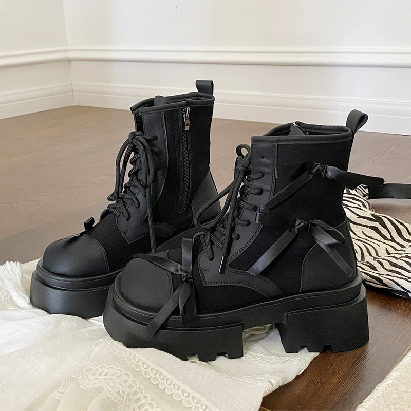 منصة النساء حذاء من الجلد الشقق القوس أحذية أنيقة مصمم أحذية رياضية امرأة عادية 2025 فستان الشتاء الجديد Mujer تشيلسي بوتاس #2