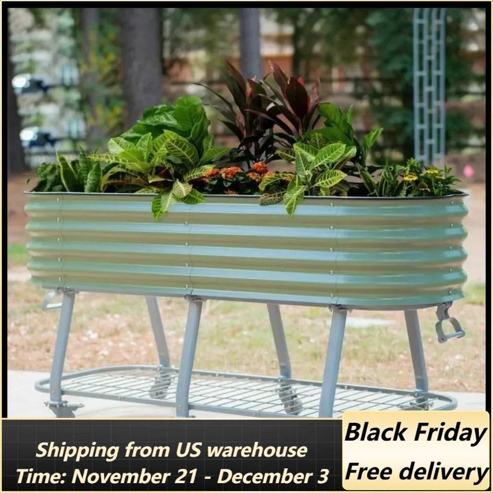 2 x 6 ft Raised Garden Bed with Legs and Wicking Cell System - Perfect for Gardening Vegetables, Herbs, and Flowers on The Patio