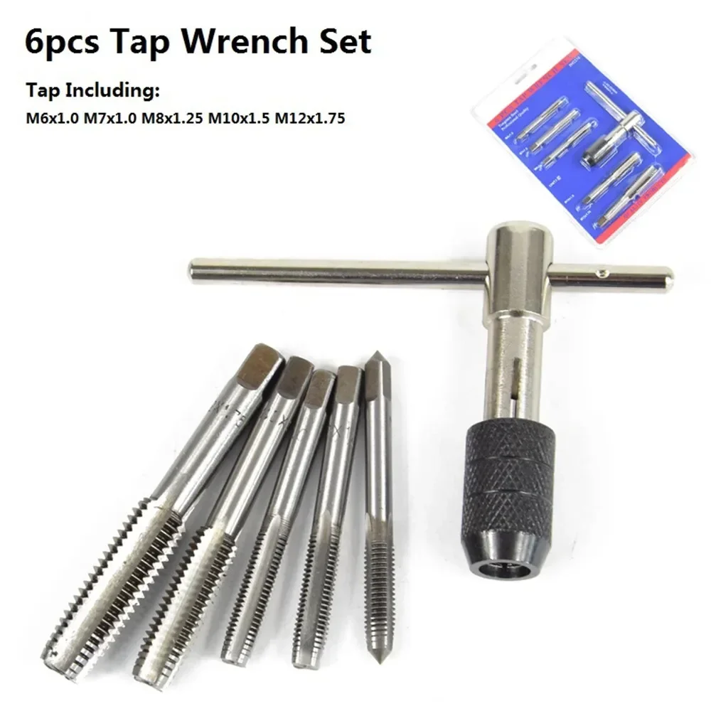 

Tap Wrench Set 6/8/9 Pcs Hand ping Tool Holder Twist Drill Screw Threading