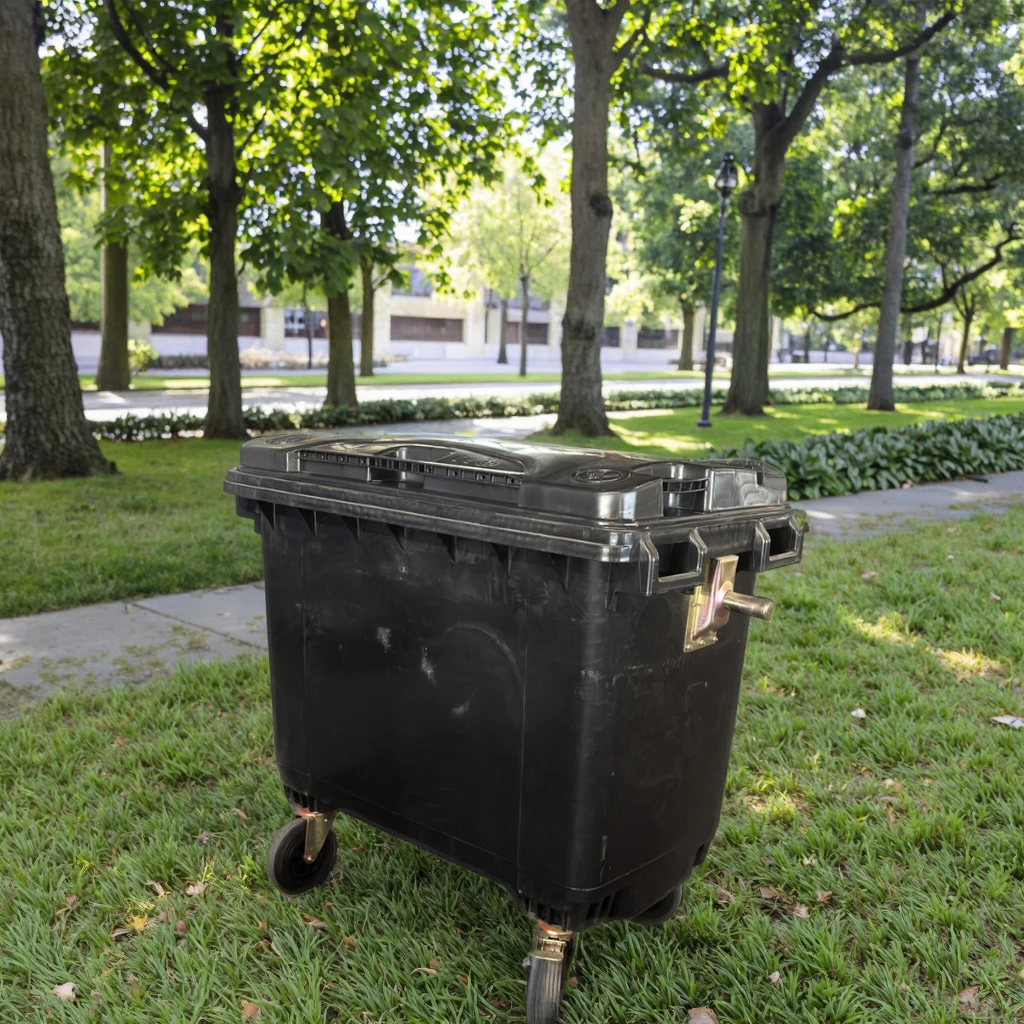 

Wheeled Plastic Trash Can With Foot Pedal 660L Mobile Outdoor Trash Can For Industrial Waste And Qarbage Collection