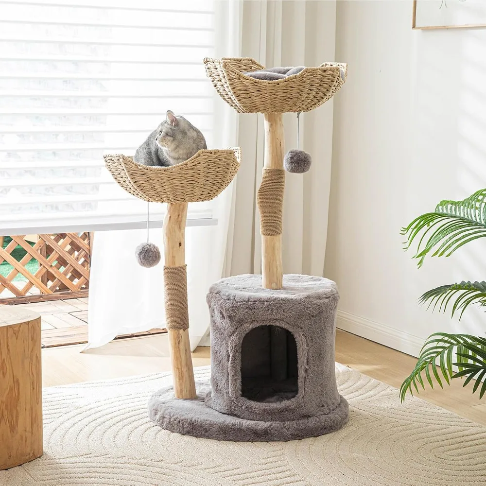 Modern Cat Tree for Indoor Cats Large Adult, 46.5