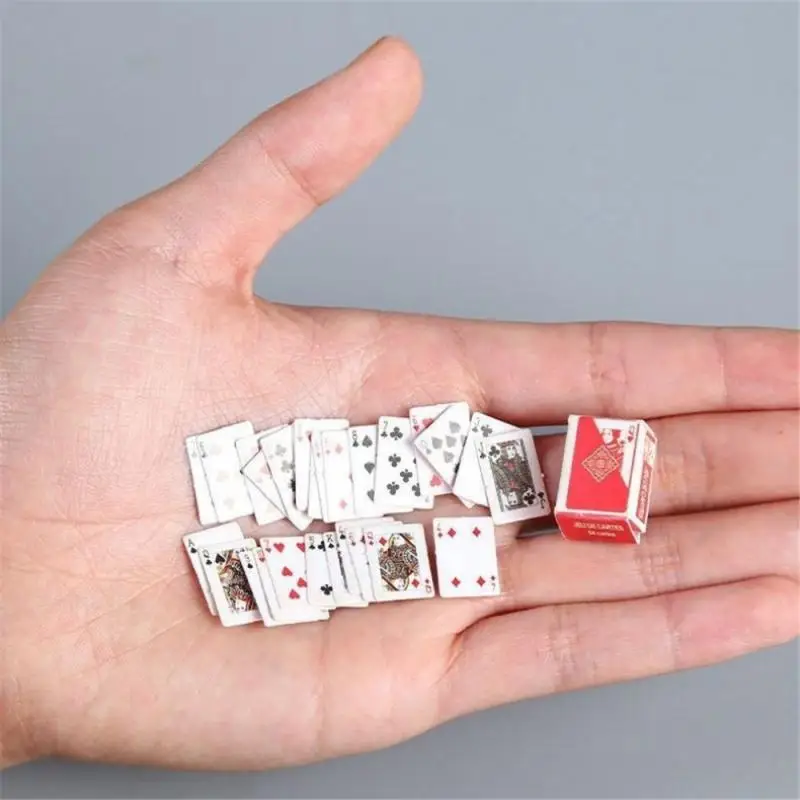 Toy Environmental Friendly Compact Miniature Playing Cards Game Relieve Stress Three-dimensional Dollhouse Decoration Mini Toys