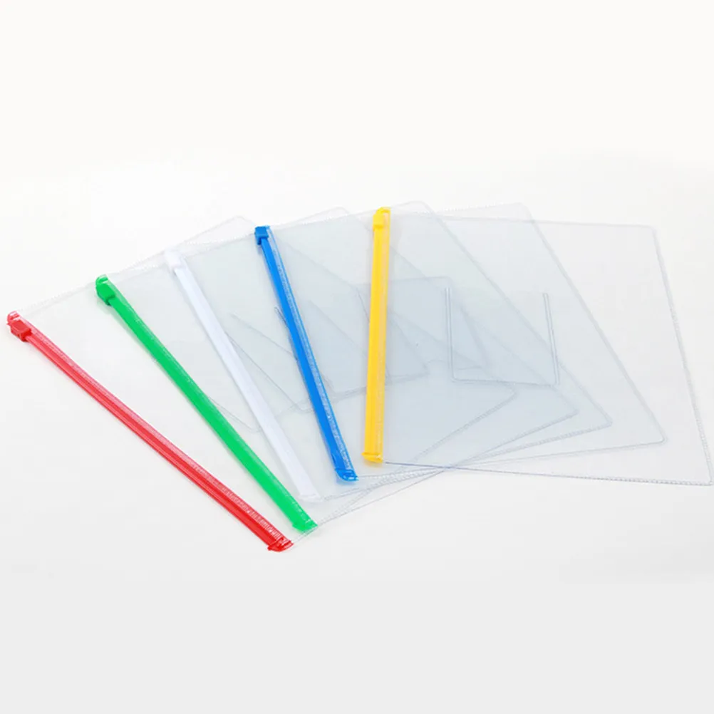 

10Pcs Document Bag Clear Reusable Zipper Pouch for Bills Papers Phone A4 Files Lightweight Portable Case for Office