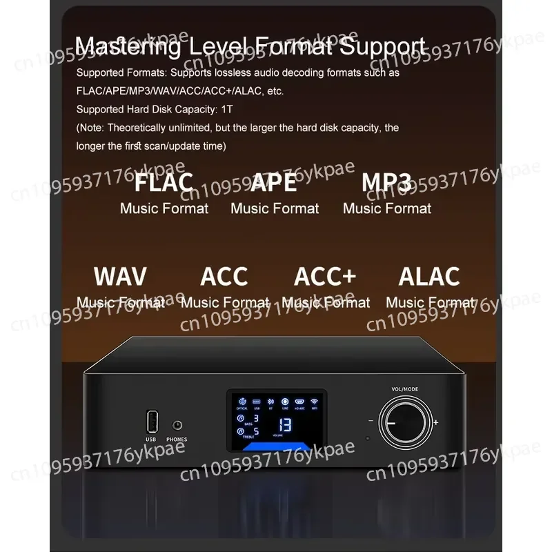 Home Amplifier 2.0 Channel Digital Interface USB Streaming Media Player Wiim Streaming Audio Amplifier 300w Aluminum