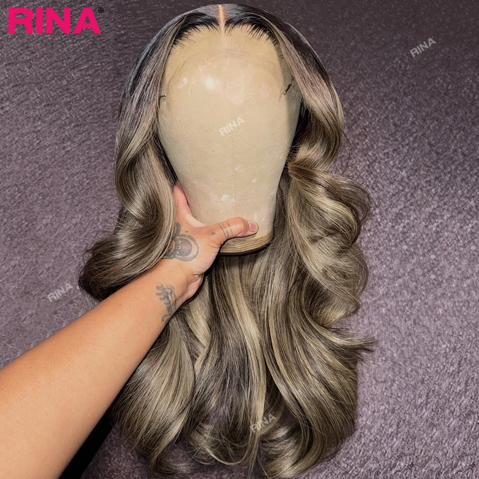 Ash Highlight Blonde Body Wave Wig Drawstring Glueless 13x4 13x6 Transparent Lace Front Human Hair Wig For Easy Wear for Women