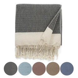 125*180CM Turkish cotton Blanket with Decorative tassels suitable for Home Bedroom Bed Sofa Picnic Travel Cover Blanket Kid