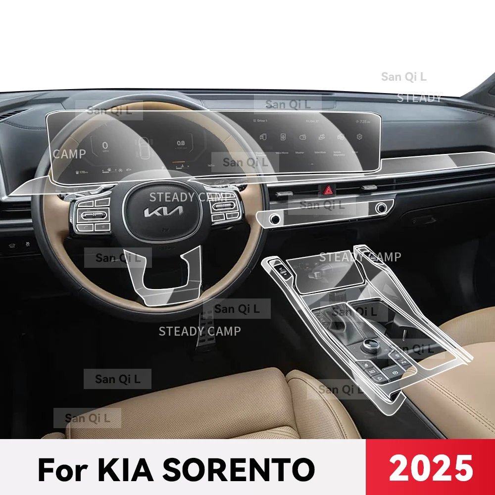Transparent TPU For KIA SORENTO 2025 Car Center Console Dashboard Navigation Anti-scratch Protector Interior Film
