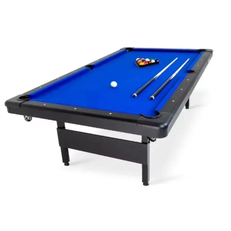 8ft Portable Billiard Pool Table Complete Accessory Set Balls Cue Sticks Chalk Brush Home Game Room Entertainment Equipment