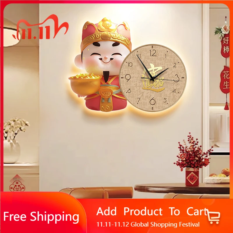 

Chinese Living Room Wall Clocks Art Mural Interior Aesthetic Creative Wall Watch Chinese Conference Horloge Home Decoration